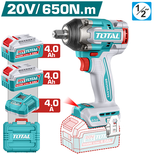 CORDLESS IMPACT WRENCH 20V 1/2 INCH
