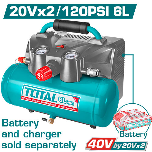 CORDLESS COMPRESSOR 6L 40 VOLT WITHOUT BATTERY AND CHARGER